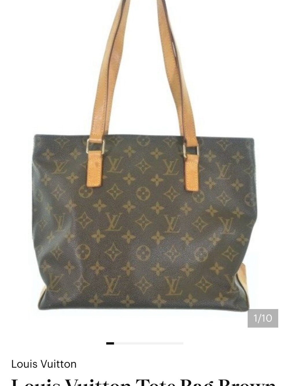 Louis Vuitton Monogram Canvas Tote with Tan Straps